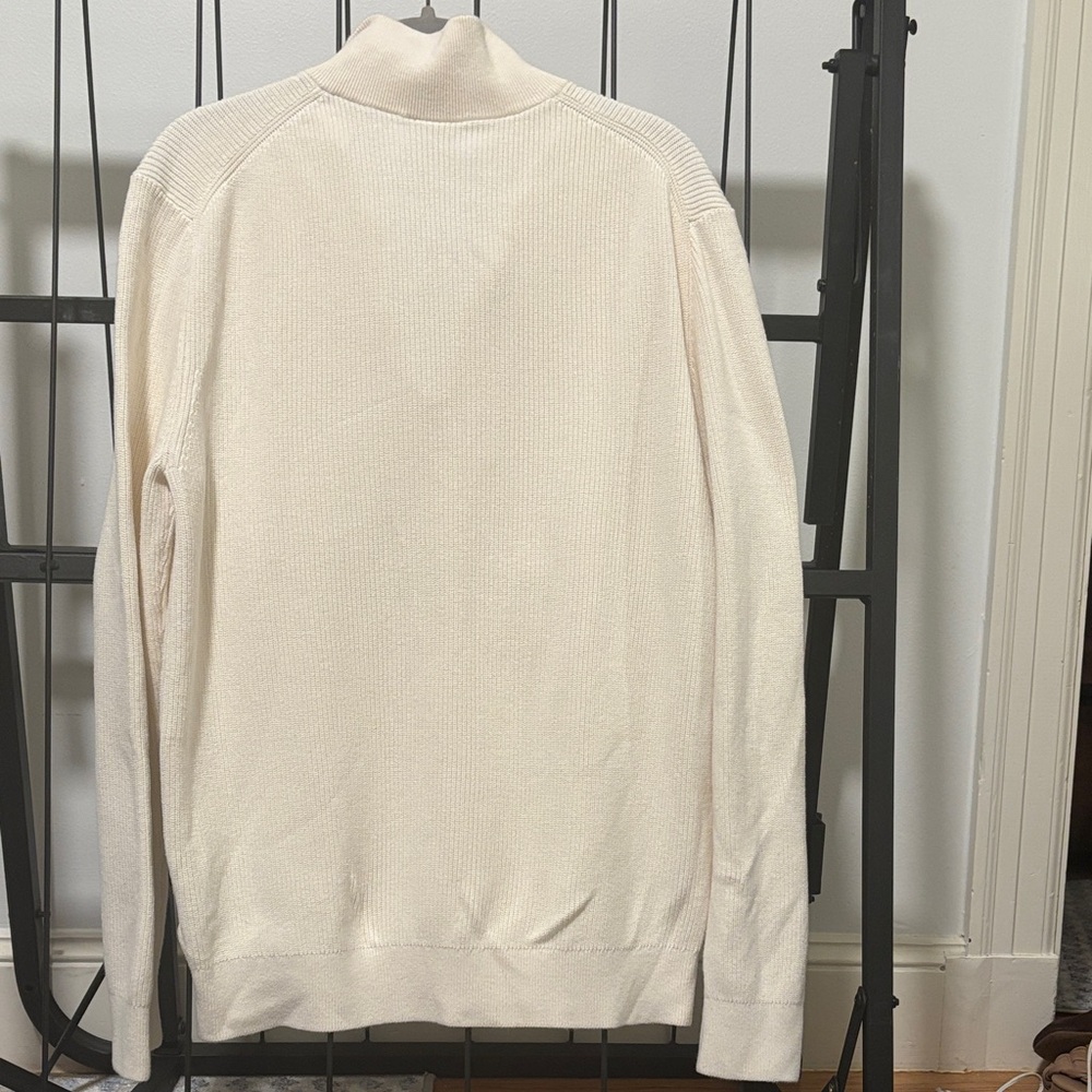 H&M Men's Zip Up Cream Sweater - Picture 3 of 4